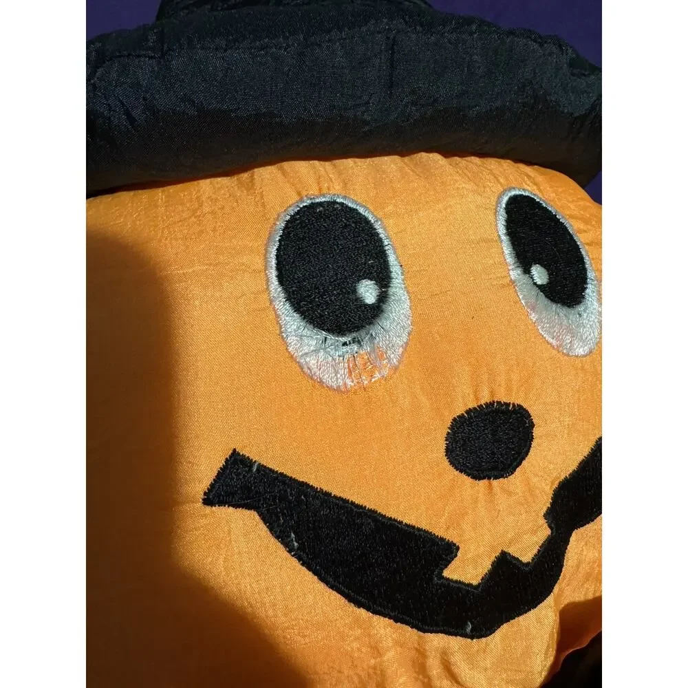 Vintage 1988 CHRISHA PLAYFUL PLUSH Pumpkin Halloween Nylon Stuffed Toy NWT